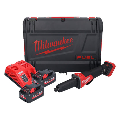 Meuleuse droite à batterie Milwaukee M18 FDGROVPDB-552X 18 V brushless + 2x batterie 5,5 Ah + chargeur + boîtier HD