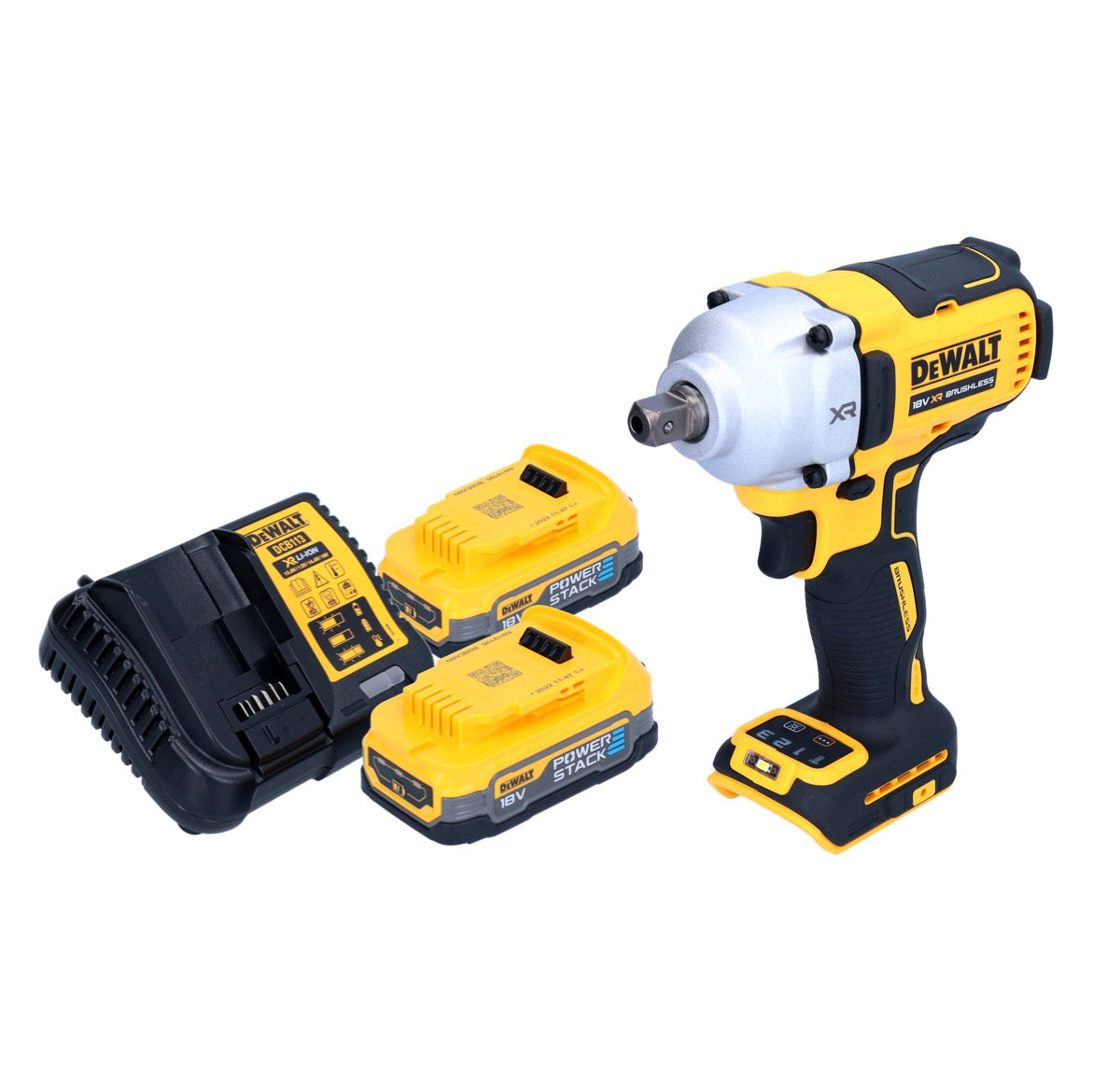 Clé à chocs sans fil DeWalt DCF 892 E2 18 V 812 Nm 1/2" sans balais + 2x batterie Powerstack 1,7 Ah + chargeur