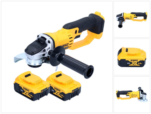 Meuleuse d'angle sur batterie DeWalt DCG 412 N 18 V 125 mm + 2x batteries 5,0 Ah - sans chargeur