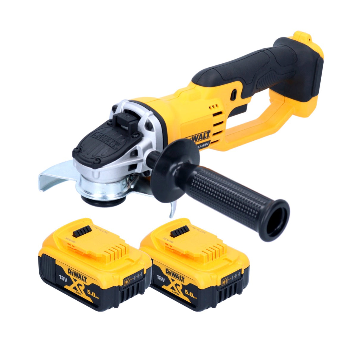 Meuleuse d'angle sur batterie DeWalt DCG 412 N 18 V 125 mm + 2x batteries 5,0 Ah - sans chargeur