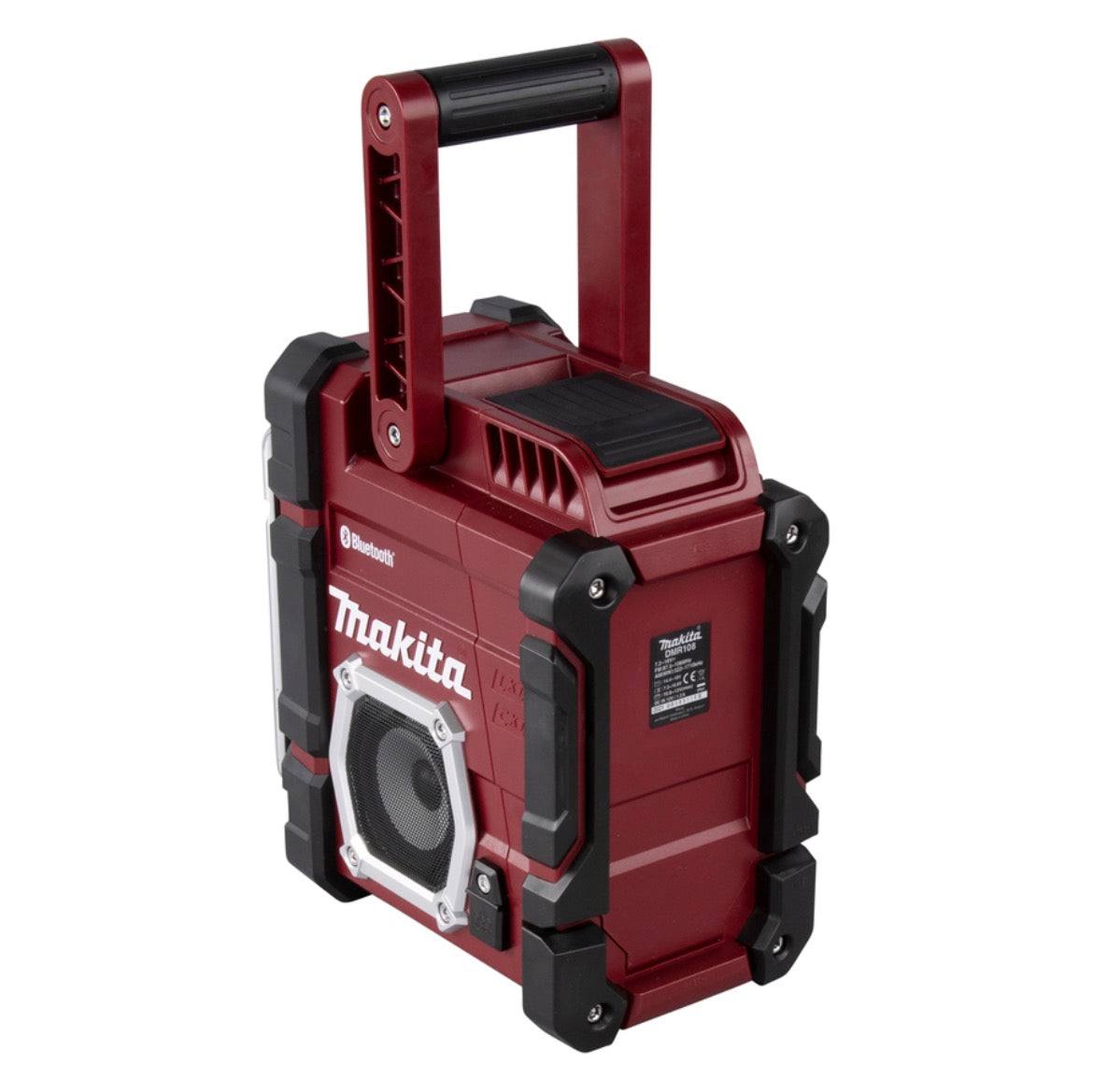 Makita DMR 108 AR Radio de chantier à batterie 7,2 - 18 V AM FM AUX Bluetooth rouge Solo - sans batterie, sans chargeur