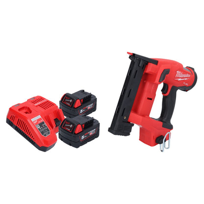 Agrafeuse sur batterie Milwaukee M18 FNCS18GS-502X 18 V 9,5 - 38 mm sans balais + 2x batterie 5,0 Ah + chargeur + boîtier HD