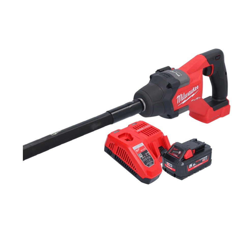 Compacteur à béton à batterie Milwaukee M18 FCVN12-551 18 V 1,2 m sans balais (4933479597) + 1x batterie 5,5 Ah + chargeur