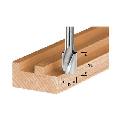 Festool HW Spi S8 D4/10 Spiralnutfräser 4 x 10 x 45 x 8 mm ( 490977 ) für Oberfräse OF 900, OF 1000, OF 1010, OF 1010 R, OF 1400, OF 2000, OF 2200