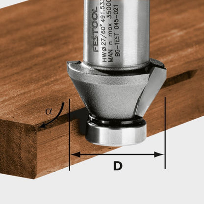 Festool HW 30°-OFK 500 fraise à chanfreiner 27 mm 30° (490091) pour fraiseuse de chant OFK 500