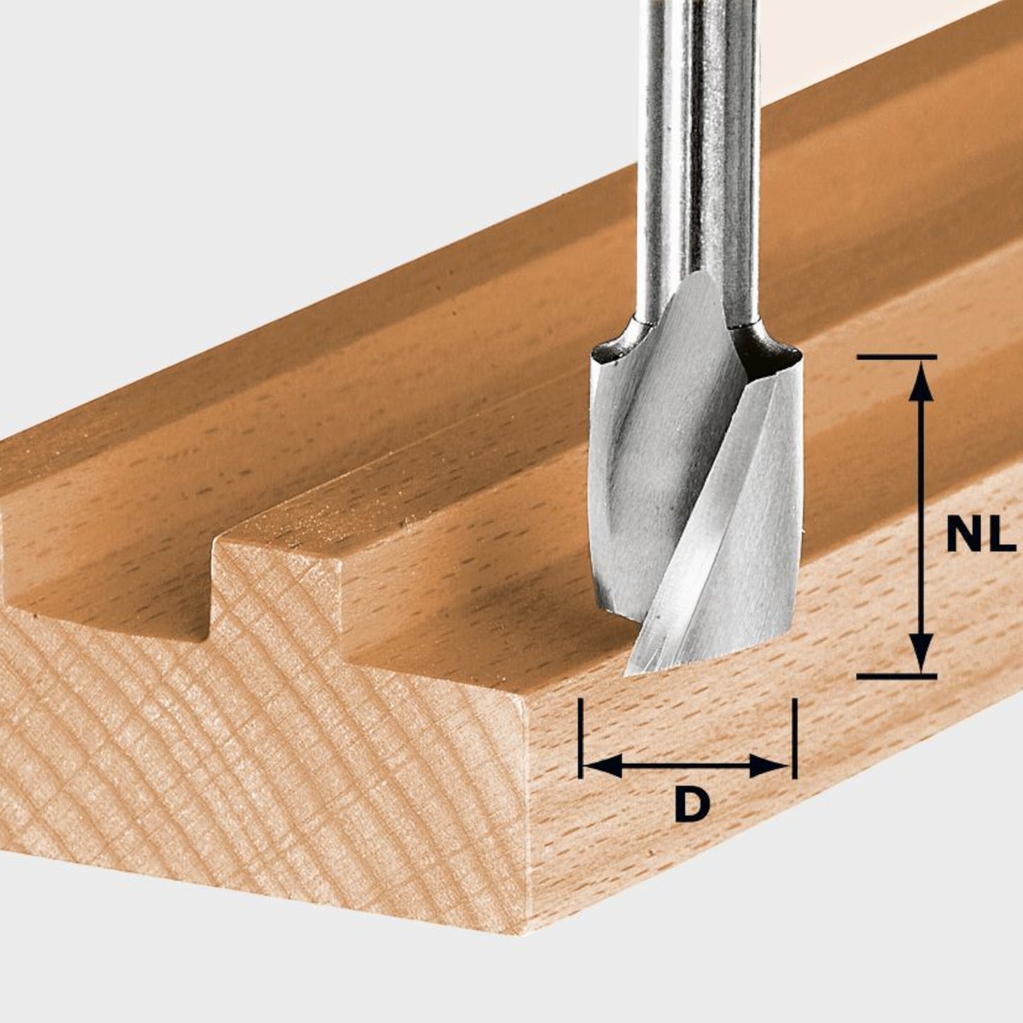 Fraise à rainurer en spirale Festool HS Spi S8 D18/25 18 x 25 x 57 x 8 mm (490950) pour défonceuse OF 900, OF 1000, OF 1010, OF 1010 R, OF 1400, OF 2000, OF 2200