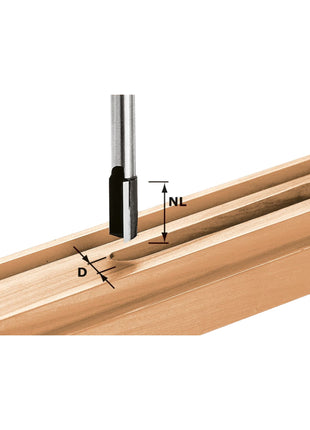 Fraise à rainurer Festool HW S8 D12/20 60 x 20 x 12 x 8 mm (490962) pour défonceuse OF 900, OF 1000, OF 1010, OF 1010 R, OF 1400, OF 2000, OF 2200