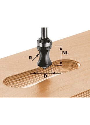 Festool HW S8 R16/NL32 cortador de mango 19 x 19 x 68 x 16 x 8 mm (491033) para fresadora OF 900, OF 1000, OF 1010, OF 1010 R, OF 1400, OF 2000, OF 2200