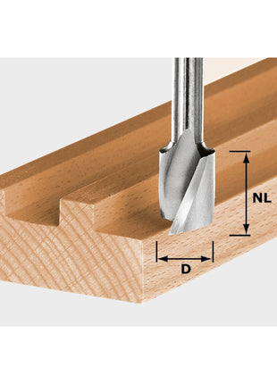 Festool HS Spi S8 D14/20 fresa ranuradora en espiral 14 x 20 x 52 x 8 mm (490948) para fresadora OF 900, OF 1000, OF 1010, OF 1010 R, OF 1400, OF 2000, OF 2200