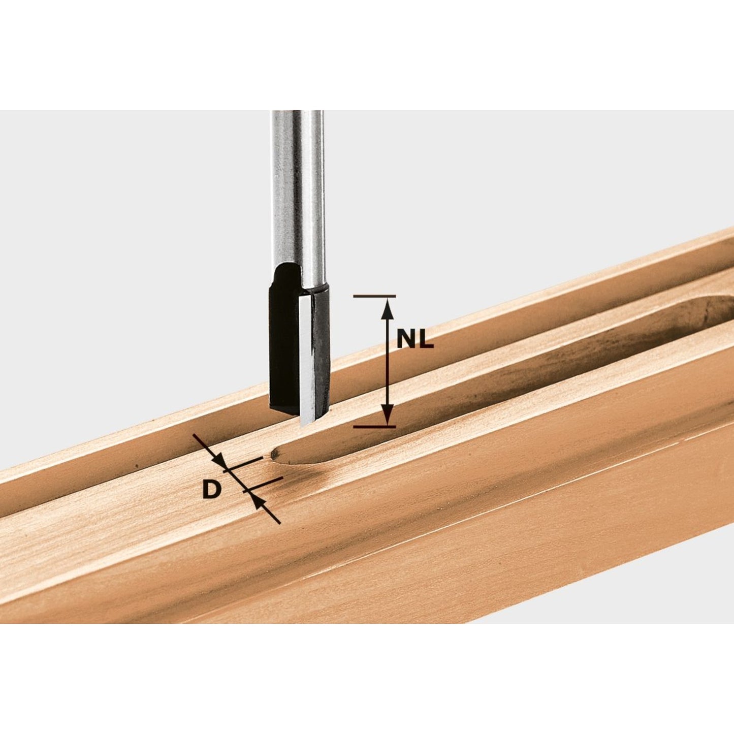 Fraise à rainurer Festool HW S8 D18/30 18 x 30 x 65 x 8 mm (490969) pour défonceuse OF 900, OF 1000, OF 1010, OF 1010 R, OF 1400, OF 2000, OF 2200