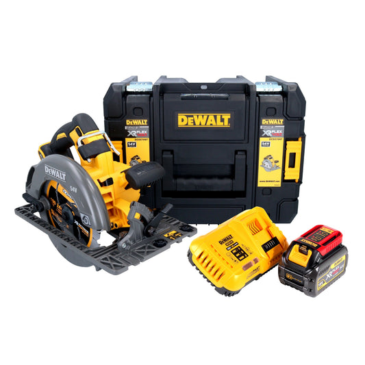 Scie circulaire manuelle à batterie DeWalt DCS 579 T1T 54 V FlexVolt 190 mm sans balais + 1x batterie 6,0 Ah + chargeur + TSTAK