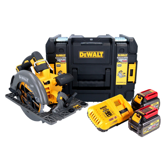 Scie circulaire manuelle à batterie DeWalt DCS 579 T2T 54 V FlexVolt 190 mm sans balais + 2x batteries 6,0 Ah + chargeur + TSTAK