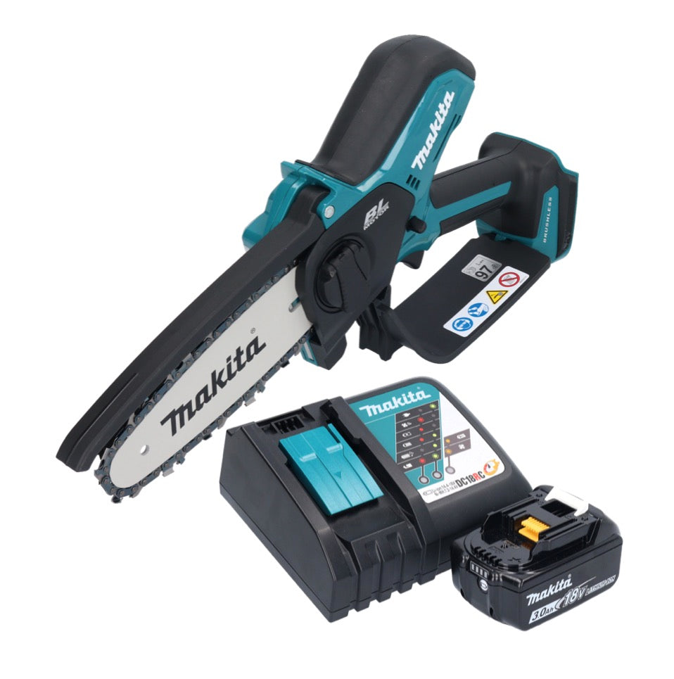 Makita DUC 150 RF01 Akku Kettensäge 18 V 15 cm Brushless + 1x Akku 3,0 Ah + Ladegerät