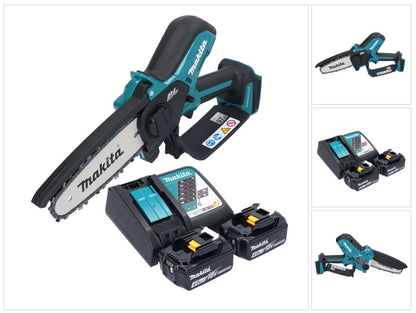 Tronçonneuse à batterie Makita DUC 150 RM201 18 V 15 cm sans balai + 2x batteries 4,0 Ah + chargeur