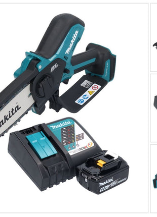 Tronçonneuse à batterie Makita DUC 150 RT01 18 V 15 cm sans balai + 1x batterie 5,0 Ah + chargeur