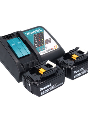 Tronçonneuse à batterie Makita DUC 150 RT201 18 V 15 cm sans balai + 2x batteries 5,0 Ah + chargeur