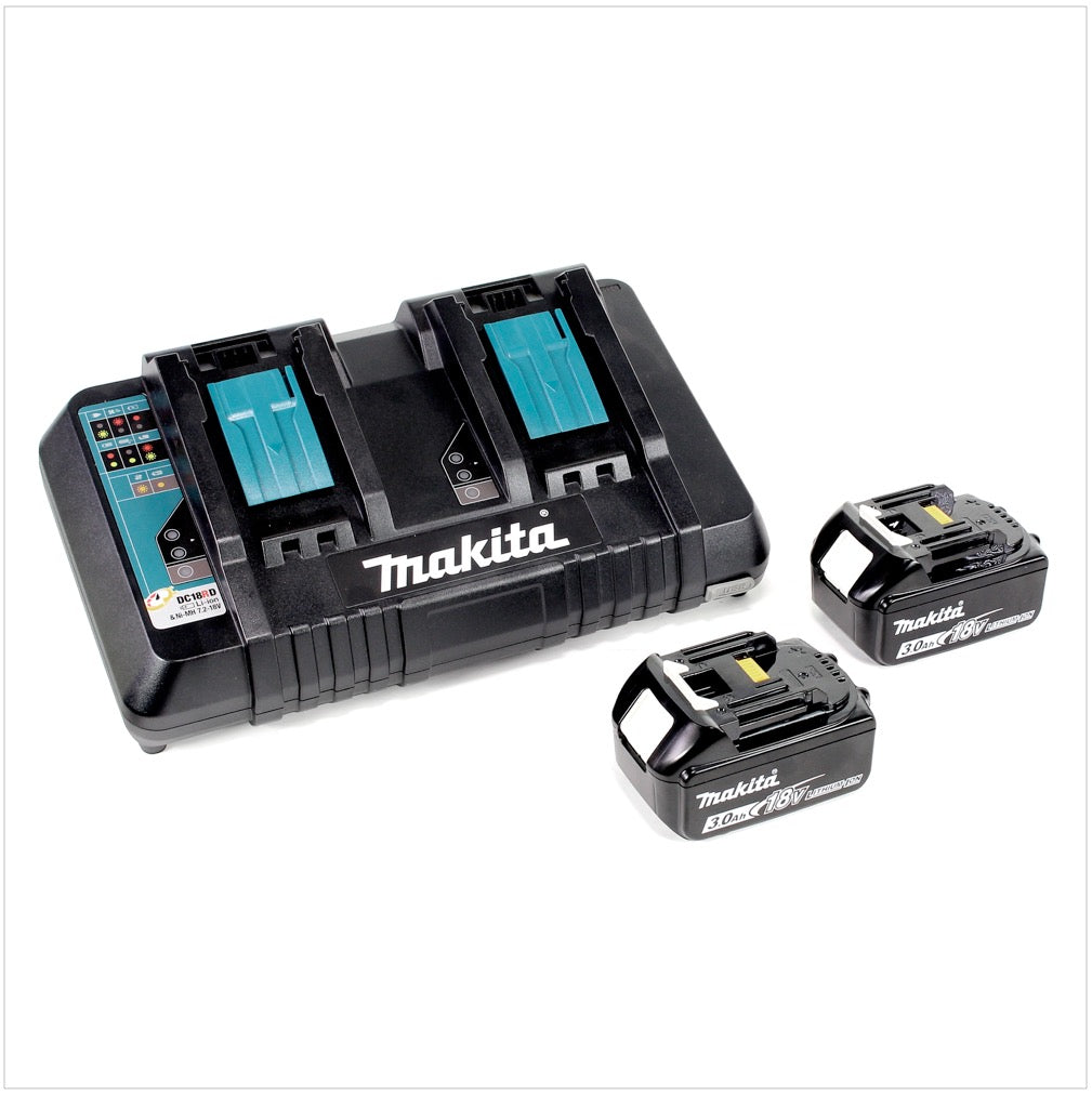 Makita DUC 252 PF2 Akku Kettensäge 36V ( 2x18V ) 25 cm + 2x 3,0 Ah Akku + Doppelladegerät - Toolbrothers