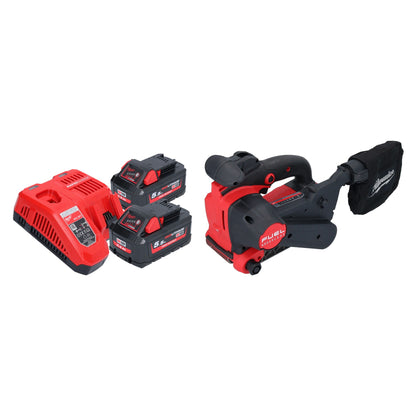 Ponceuse à bande sans fil Milwaukee M18 FBTS75-552 18 V 75 x 457 mm sans balais + 2x batterie 5,5 Ah + chargeur