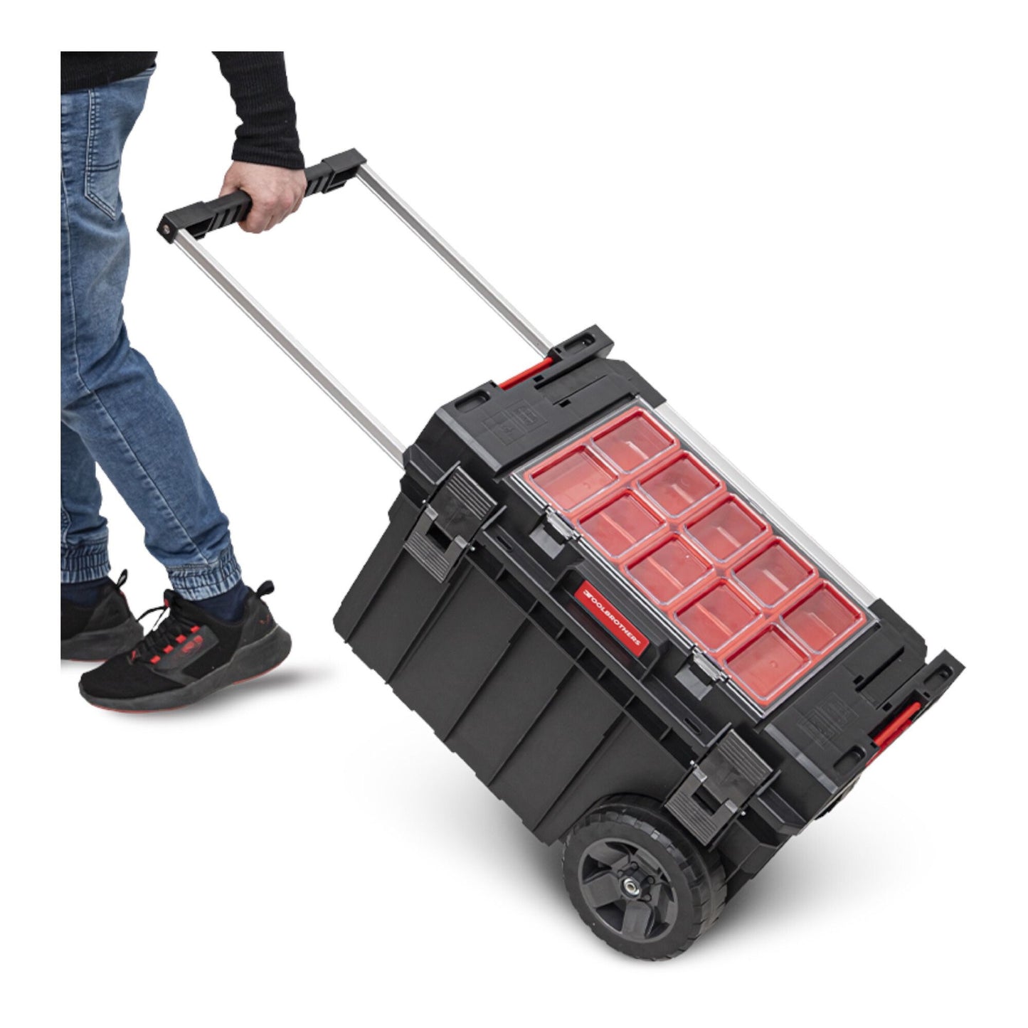 Toolbrothers RHINO XXL Trolley ECO Standard Handling+ 605 x 405 x 345 mm 44 l IP66 mit Laufrädern auf Metallachse