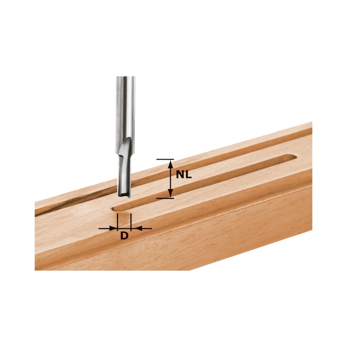 Fraise à rainurer Festool HW S8 D3/6 3 x 6 x 45 x 8 mm (490952) pour défonceuse OF 900, OF 1000, OF 1010, OF 1010 R, OF 1400, OF 2000, OF 2200