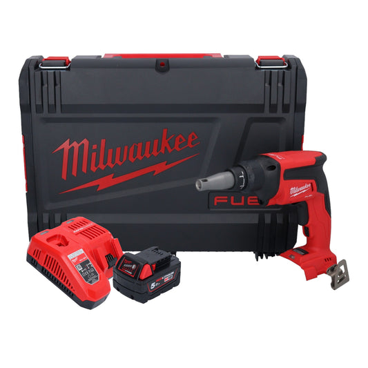 Visseuse à cloison sèche sans fil Milwaukee M18 FSG-501X 18 V 13 Nm sans balais + 1x batterie 5,0 Ah + chargeur + boîtier HD