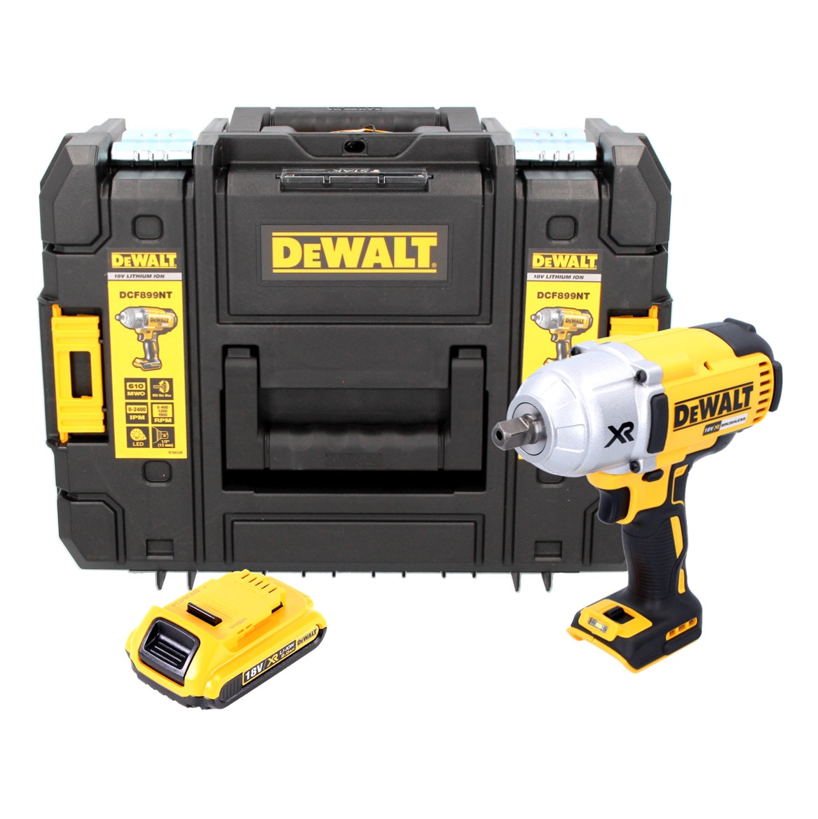 DeWalt DCF 899 NT Akku Schlagschrauber 18 V 950 Nm 1/2" Brushless + 1x Akku 2,0 Ah + TSTAK - ohne Ladegerät - Toolbrothers