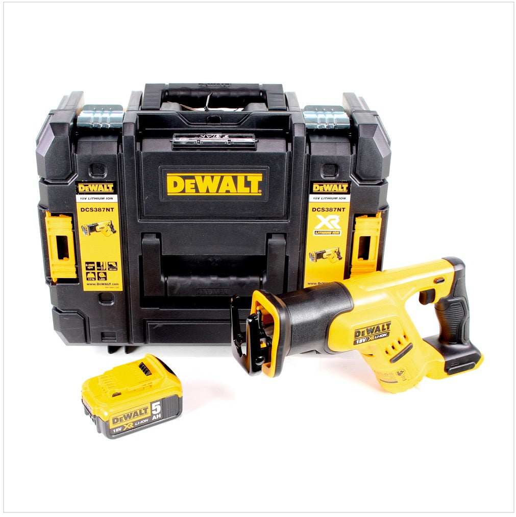 DeWalt DCS 387 18 V Akku Säbelsäge Reciprosäge in TSTAK Box mit 1 x DCB 184 5,0 Ah Akku - Toolbrothers