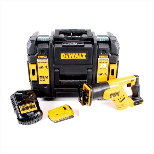 DeWalt DCS 387 D1 18 V Akku Säbelsäge Reciprosäge in TSTAK Box mit 1 x DCB 183 2,0 Ah Akku + DCB 113 Ladegerät - Toolbrothers