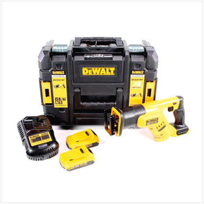 DeWalt DCS 387 D2 18 V Akku Säbelsäge Reciprosäge in TSTAK Box mit 2 x DCB 183 2,0 Ah Akku + DCB 113 Ladegerät - Toolbrothers