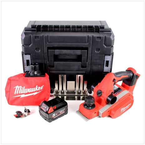 Milwaukee M18 BP - 501 18 V Akku Hobel in Stanley TSTAK Box + M18 B5 5,0 Ah Akku - Toolbrothers