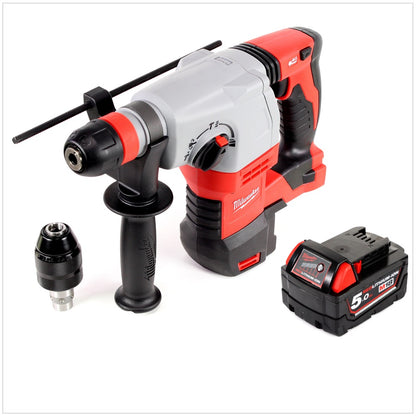 Milwaukee HD 18 HX - 501 18 V 4-stufiger SDS-Plus Akku Kombi Bohrhammer + B5 5,0 Ah Akku - Toolbrothers