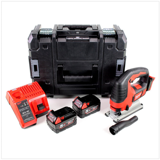 Milwaukee M18 BJS - 502 18V Akku Stichsäge + 2x Akku 5,0Ah + Ladegerät + Stanley TSTAK - Toolbrothers