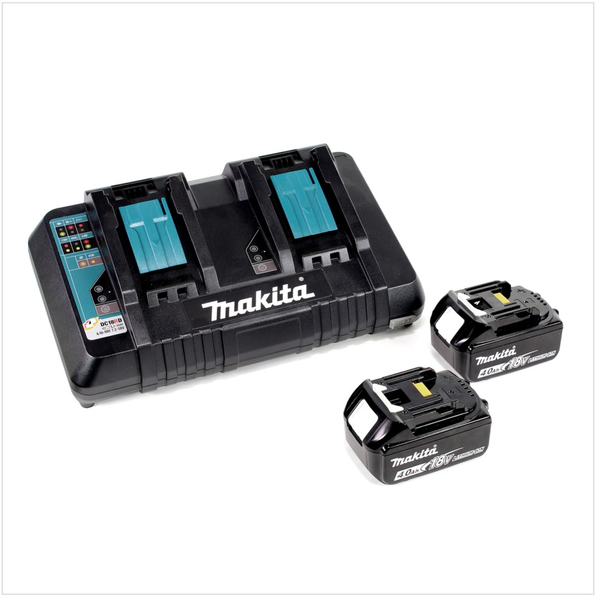 Makita DLM 431 PM2 Akku Rasenmäher 36V ( 2x18V ) 43cm + 2x Akku 4,0Ah + Doppelladegerät - Toolbrothers