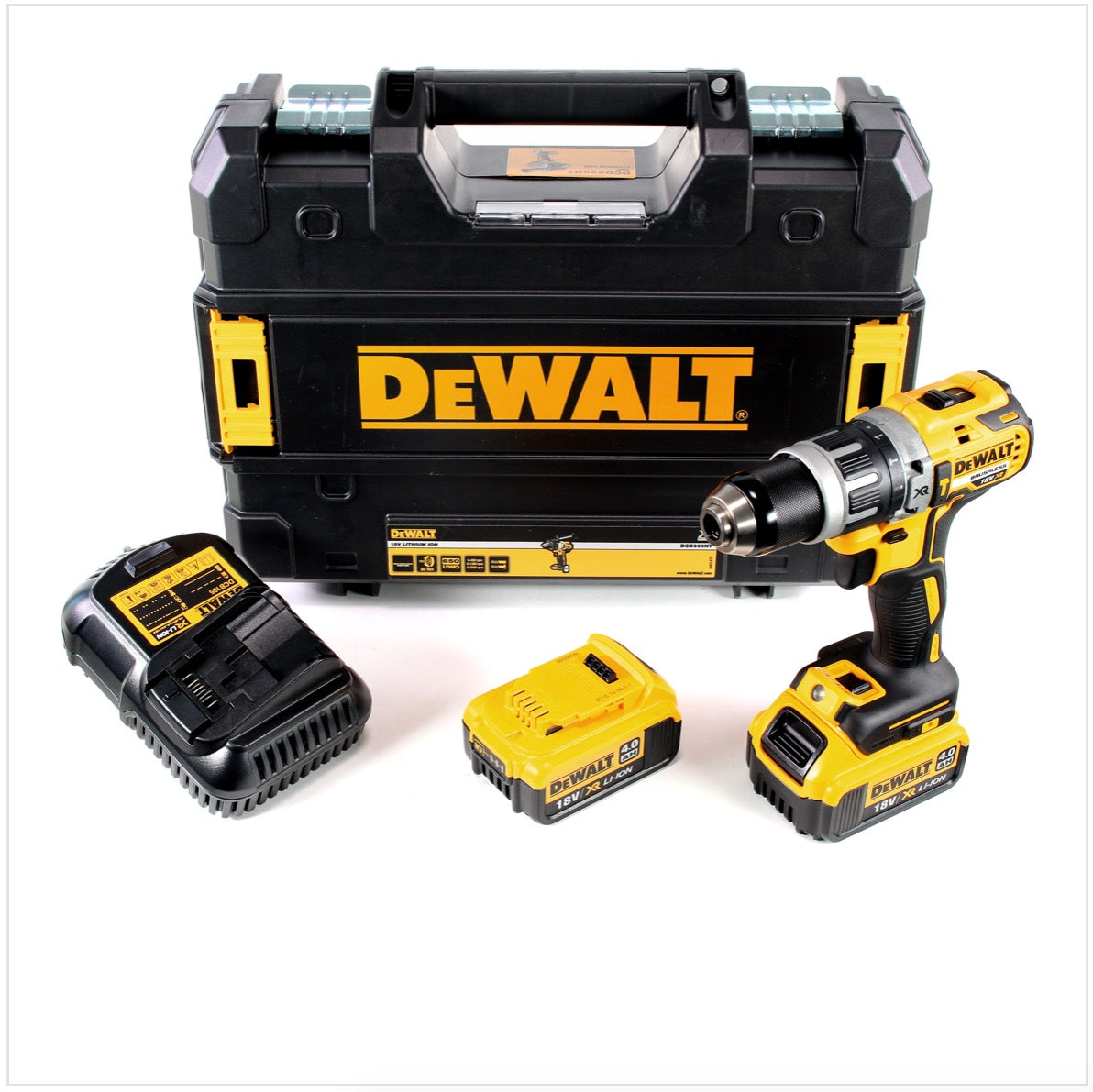 DeWalt DCD 796 M2 Akku Schlagbohrschrauber Brushless 18V 70Nm + 2x Akkus 4,0 Ah + 1x Schnellladegerät in TSTAK - Toolbrothers