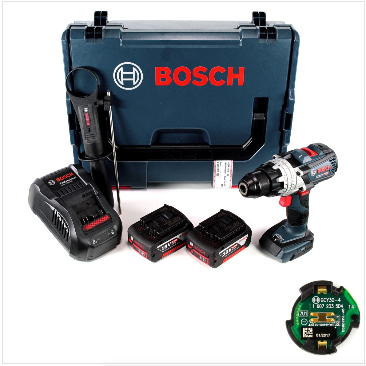 Bosch GSR 18 V-85 C Akku Bohrschrauber 18V 110Nm Solo in L-Boxx mit GCY 30-4 Connectivity Modul und 2x GBA 6,0 Ah Akku und Ladegerät - Toolbrothers