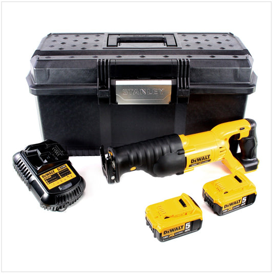 Dewalt DCS 380 Akku Säbelsäge 18V + 2x Akku 5,0Ah + Ladegerät + Koffer - Toolbrothers