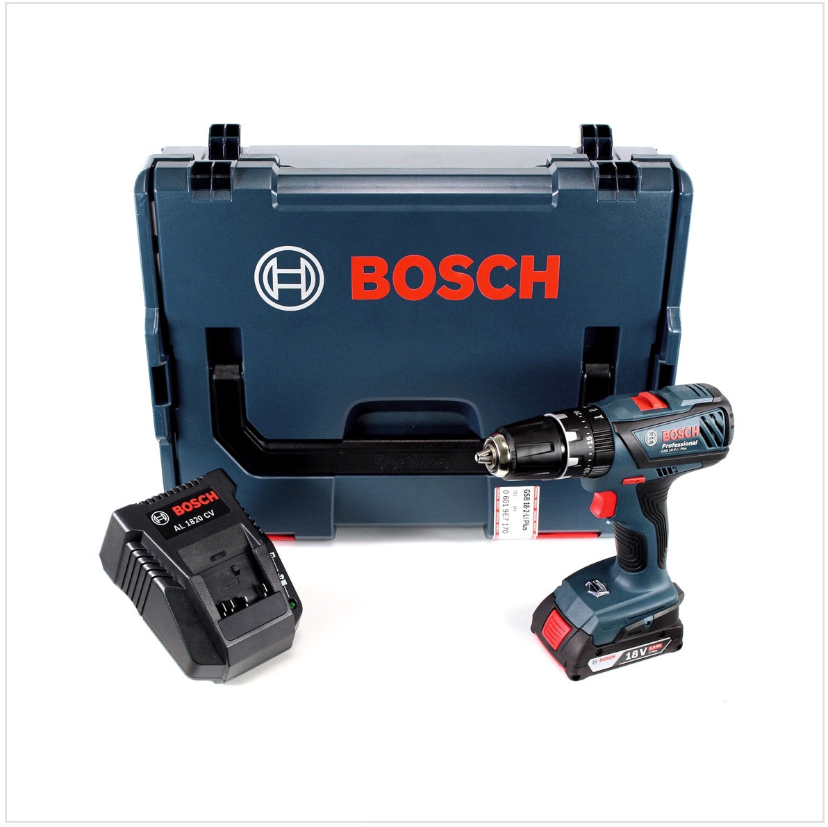 Bosch GSB 18-2-Li Plus Professional Akku Schlagbohrschrauber in L-Boxx + 1 x GBA 2,0 Ah Akku + AL 1820 CV Ladegerät - Toolbrothers