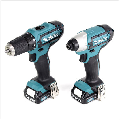 Makita CLX 201 SAJ 10,8 Volt DF331 D Akku Bohrschrauber + TD110 D Schlagschrauber + 2 x BL 1020B 2,0 Ah Akkus + DC10SA Ladegerät im Makpac - Toolbrothers