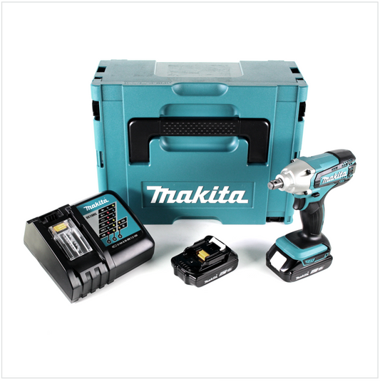 Makita DTW 190 RAJ Akku Schlagschrauber 18 V 190 Nm 1/2" + 2x Akku 2,0 Ah + Ladegerät + Makpac - Toolbrothers