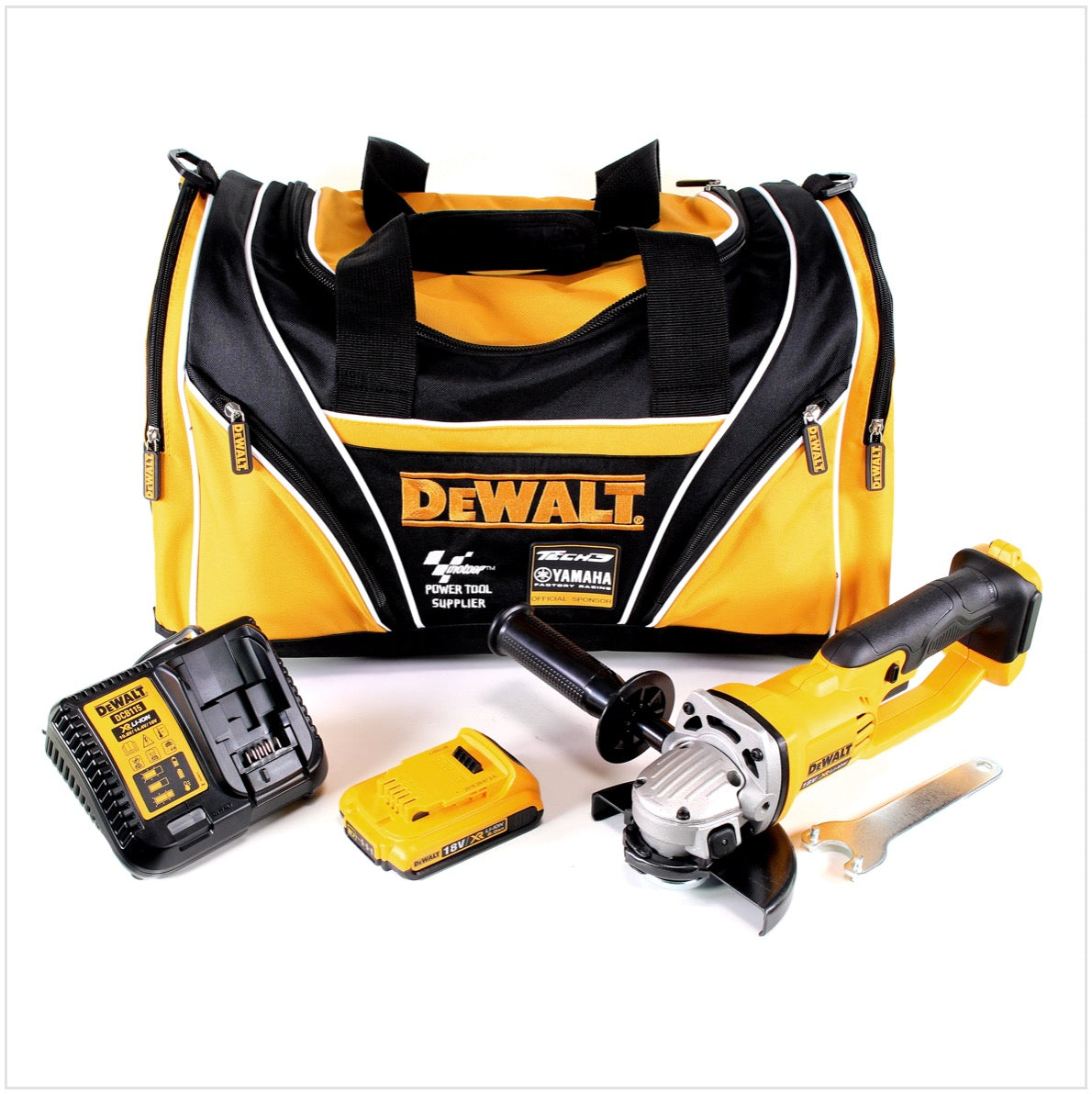 DeWalt DCG 412 18V 125 mm Akku Winkelschleifer + 1x Akku 2,0Ah + Ladegerät in Sporttasche - Toolbrothers