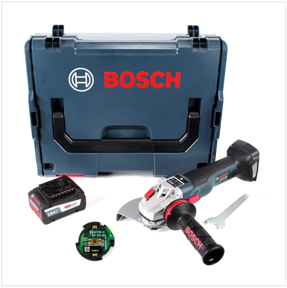 Bosch GWS 18 V-150 SC Professional Akku Winkelschleifer 150 mm in L-Boxx mit GCY 30-4 Connectivity Modul und 1x GBA 6,3 Ah EneRacer Akku - Toolbrothers