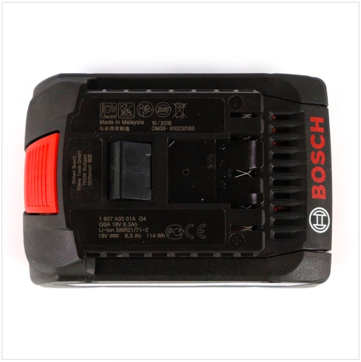 Bosch GBA 2x 18V 6,3 Ah / 6300 mAh EneRacer Professional Li-Ion Einschub Akku Doppelpack Ersatzakku ( 0615990J02 ) - Toolbrothers