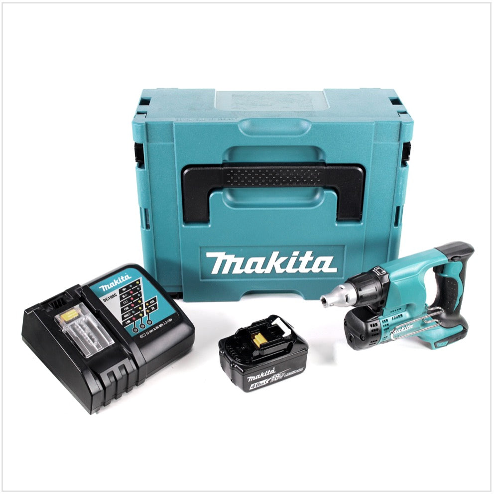 Makita DFS 450 RM1J 18 V Akku Schnellbauschrauber Trockenbauschrauber im Makpac mit 1x 4,0 Ah Akku und Schnellladegerät - Toolbrothers