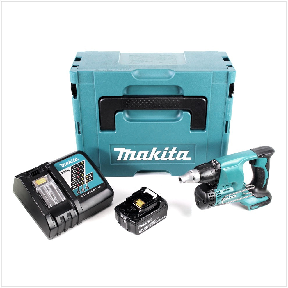 Makita DFS 450 RT1J 18 V Akku Schnellbauschrauber Trockenbauschrauber im Makpac + 1x BL 1850 B 5,0 Ah Akku + 1x DC 18 RC Schnellladegerät - Toolbrothers