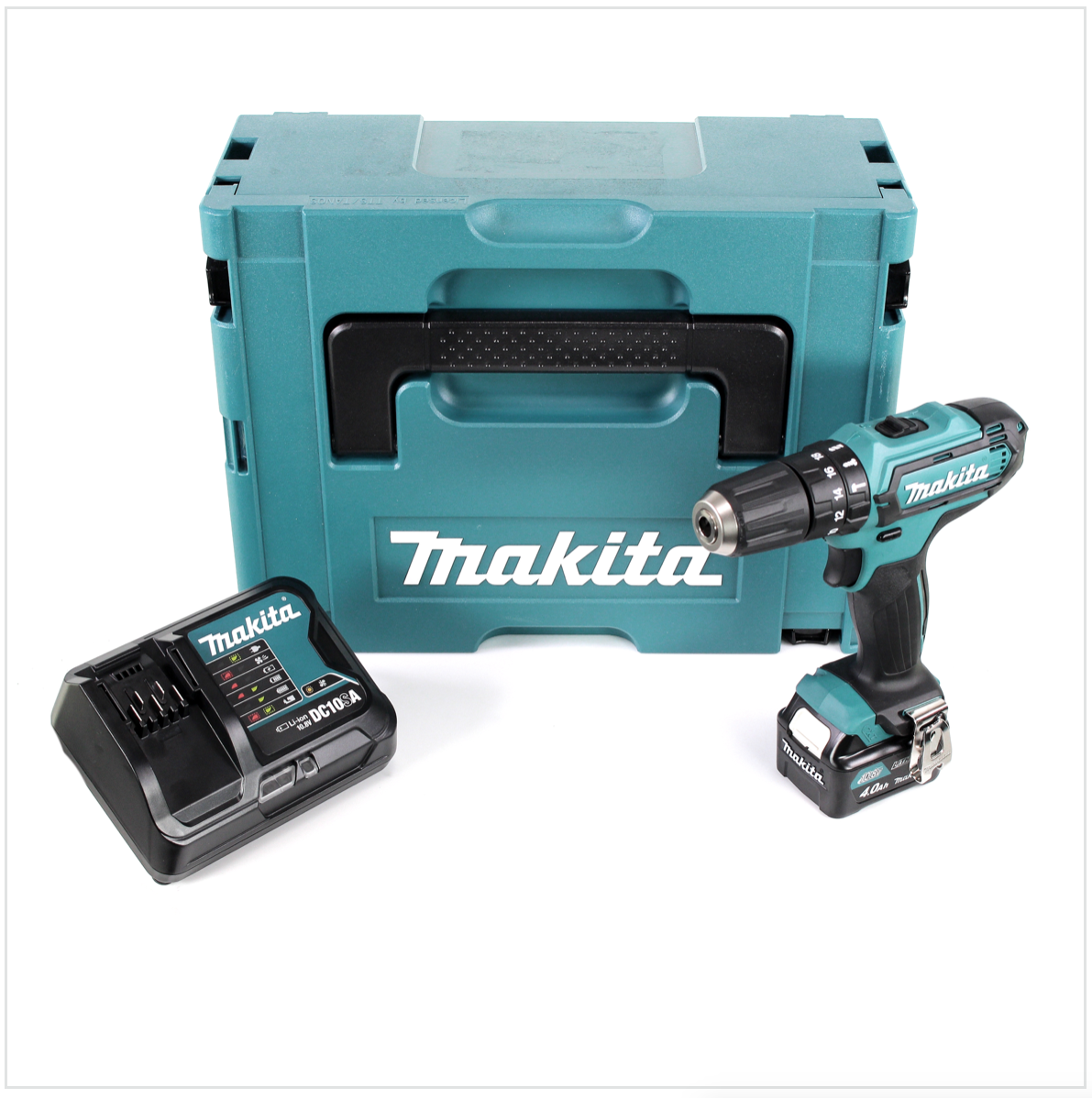 Makita HP 331 DSM1J Akku Schlagbohrschrauber 10,8V 110Nm 1/4" im Makpac + 1x 4,0 Ah Akku + Ladegerät - Toolbrothers