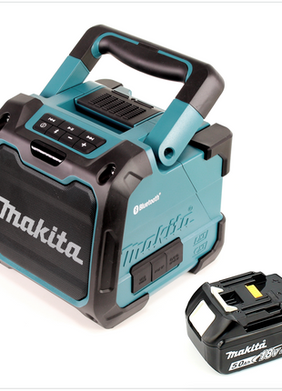 Makita DMR 200 Akku Baustellenlautsprecher 10,8-18V Grün Bluetooth + 1x Akku 5Ah - ohne Ladegerät - Toolbrothers