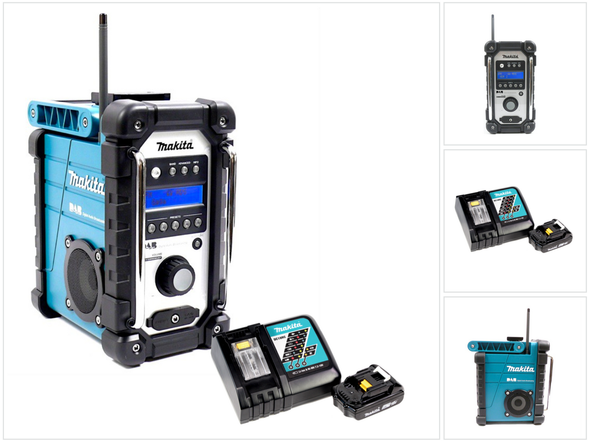 Makita DMR 104 RA1 Baustellen Radio 7,2 - 18 V DAB Digital Grün + 1x Akku 2,0 Ah + Ladegerät - Toolbrothers