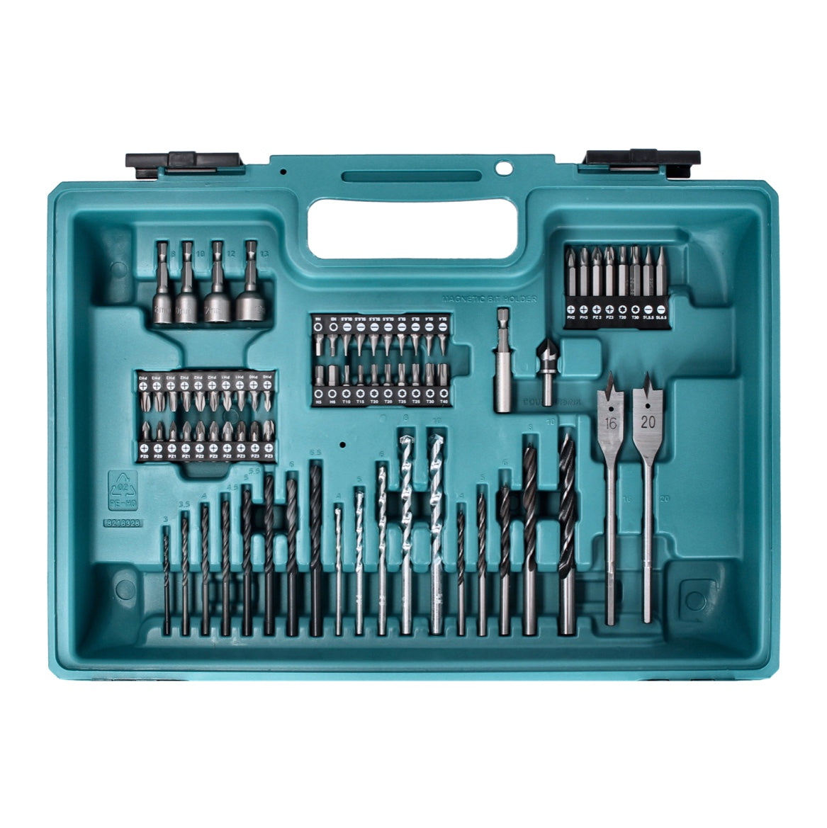 Makita HP 457 DWE10 Akku Schlagbohrschrauber 18 V 42 Nm G-Serie + 2x Akku 1,5 Ah + Ladegerät + 74 tlg. Bit Bohrer Set + Koffer - Toolbrothers