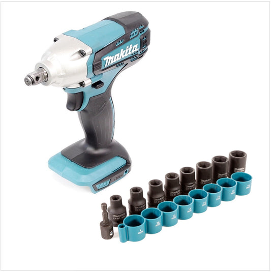 Makita DTW 190 Z 18V Li-ion Akku Schlagschrauber Solo + Makita B-54645 1/2" Steckschlüssel Satz 9-tlg. - ohne Akku, ohne Ladegerät - Toolbrothers