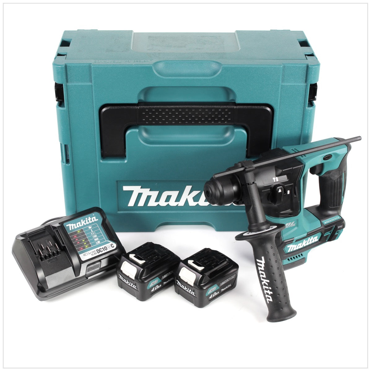 Makita HR 166 DSMJ Akku Bohrhammer 10,8V SDS-Plus Brushless im Makpac + 2x 4,0Ah Akku + Ladegerät - Toolbrothers